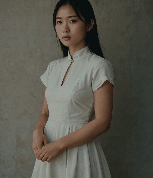 Fashion model in luxury wear